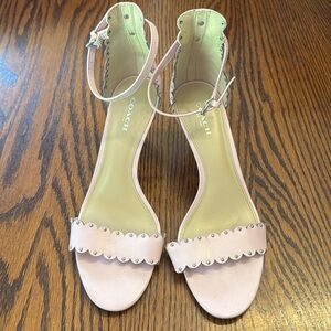 Coach light pink kitten heels
